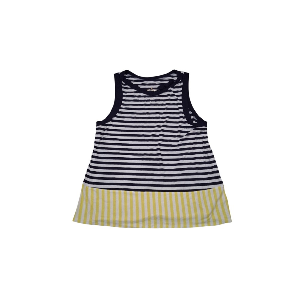Kate Spade New York Striped Nautical Sleeveless Top Navy White Yellow‎ Large